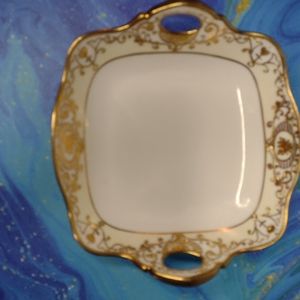Hand painted small plate with handles from Nippon